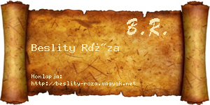 Beslity Róza névjegykártya
